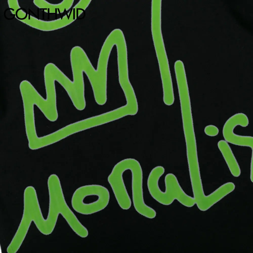 Graffiti Mona Lisa Smile Face Streetwear T-Shirts