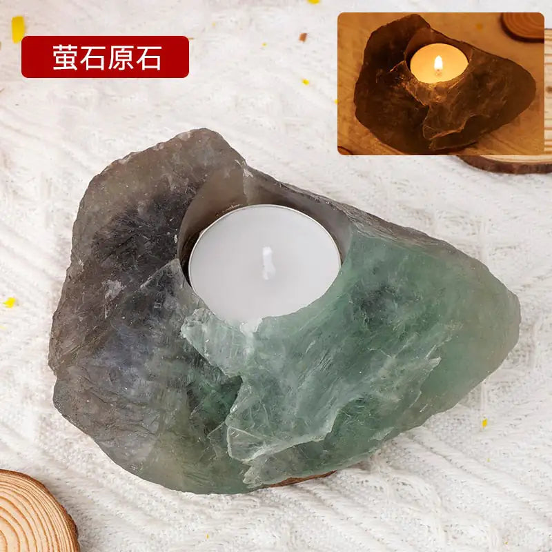 Natural Shape Crystals Candle Holder