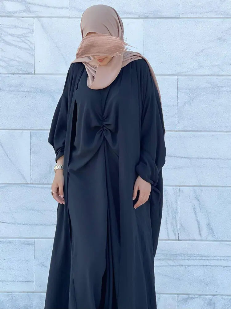 3 Piece Open Abaya Matching Set