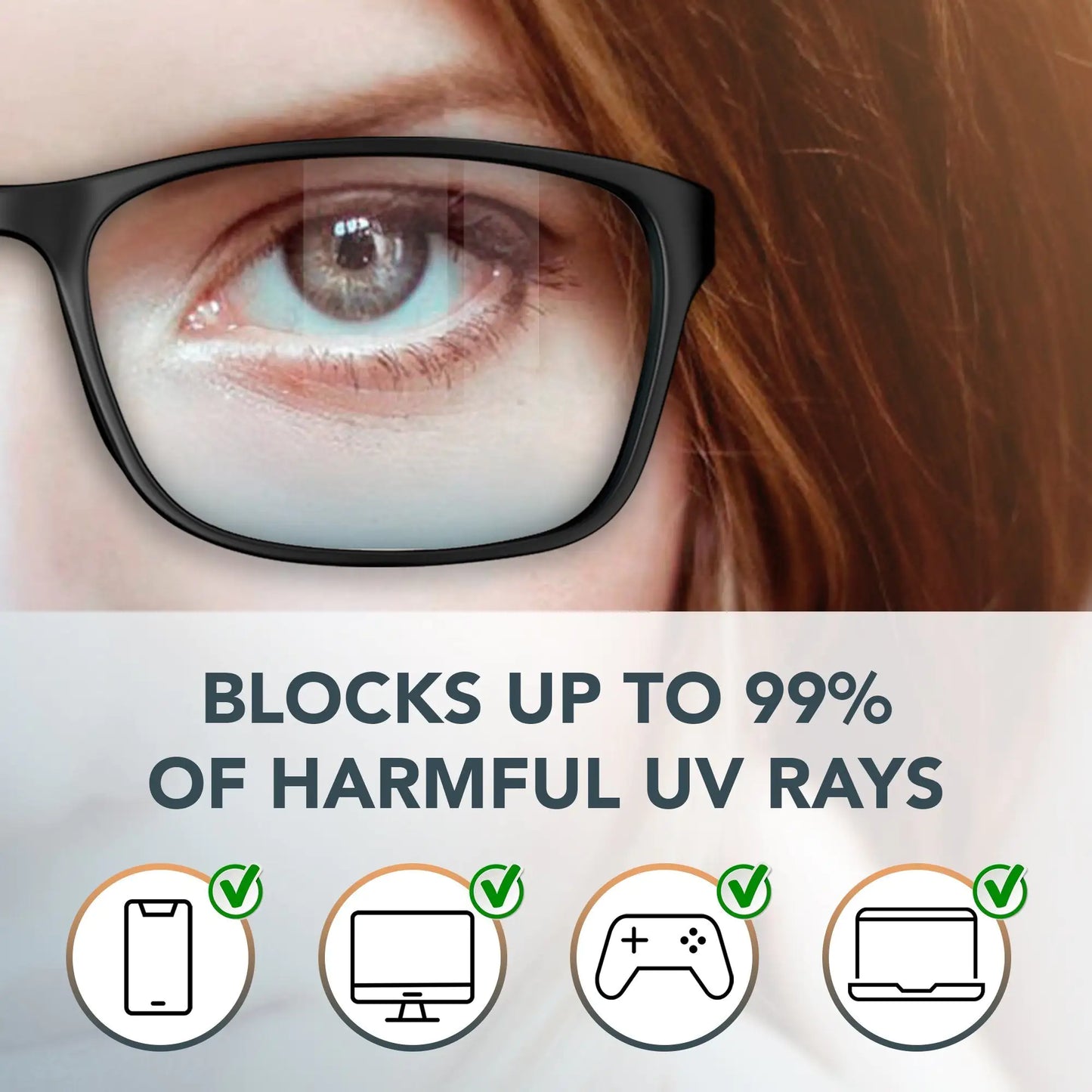 Stylish Blue Light Blocking Glasses for Women or Men - Ease Computer and Digital Eye Strain, Dry Eyes, Headaches and Blurry Vision - Instantly Blocks