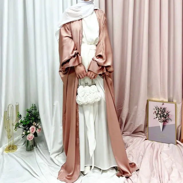 Musulmane Abaya Elegant Satin Dress