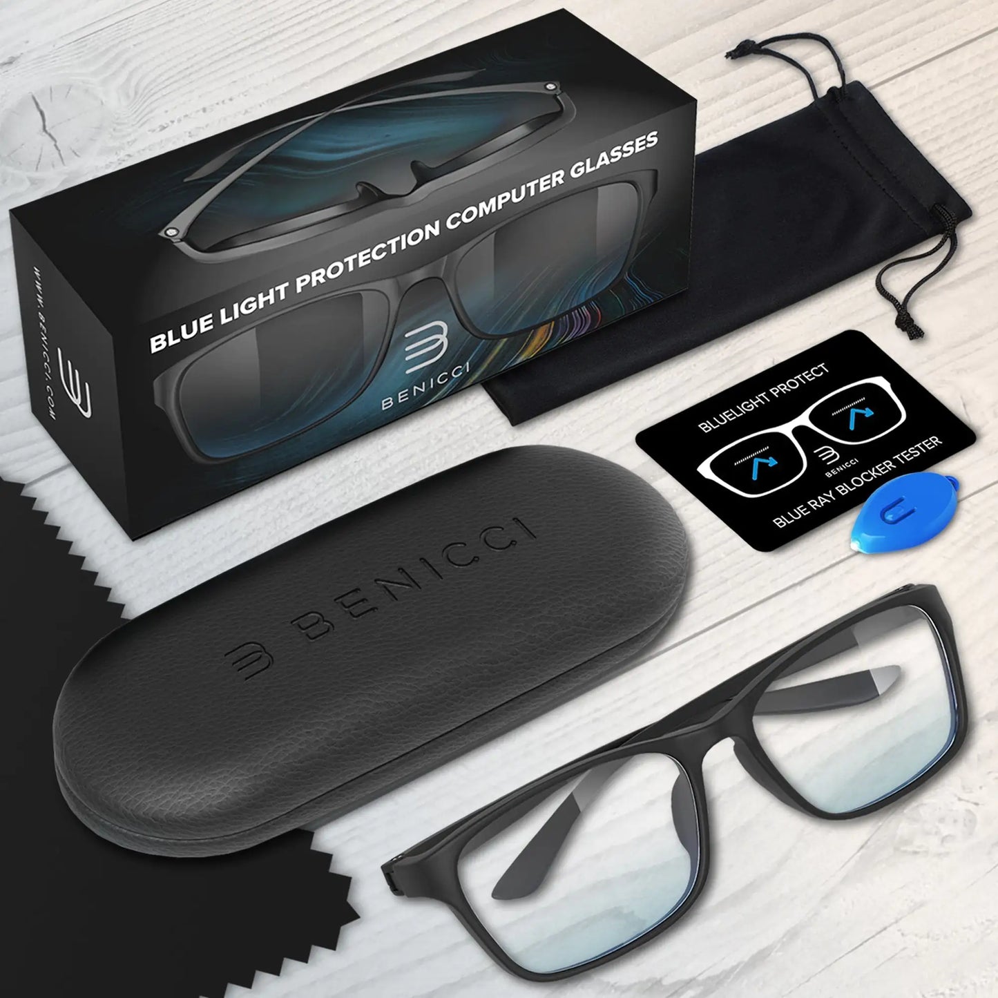 Stylish Blue Light Blocking Glasses for Women or Men - Ease Computer and Digital Eye Strain, Dry Eyes, Headaches and Blurry Vision - Instantly Blocks