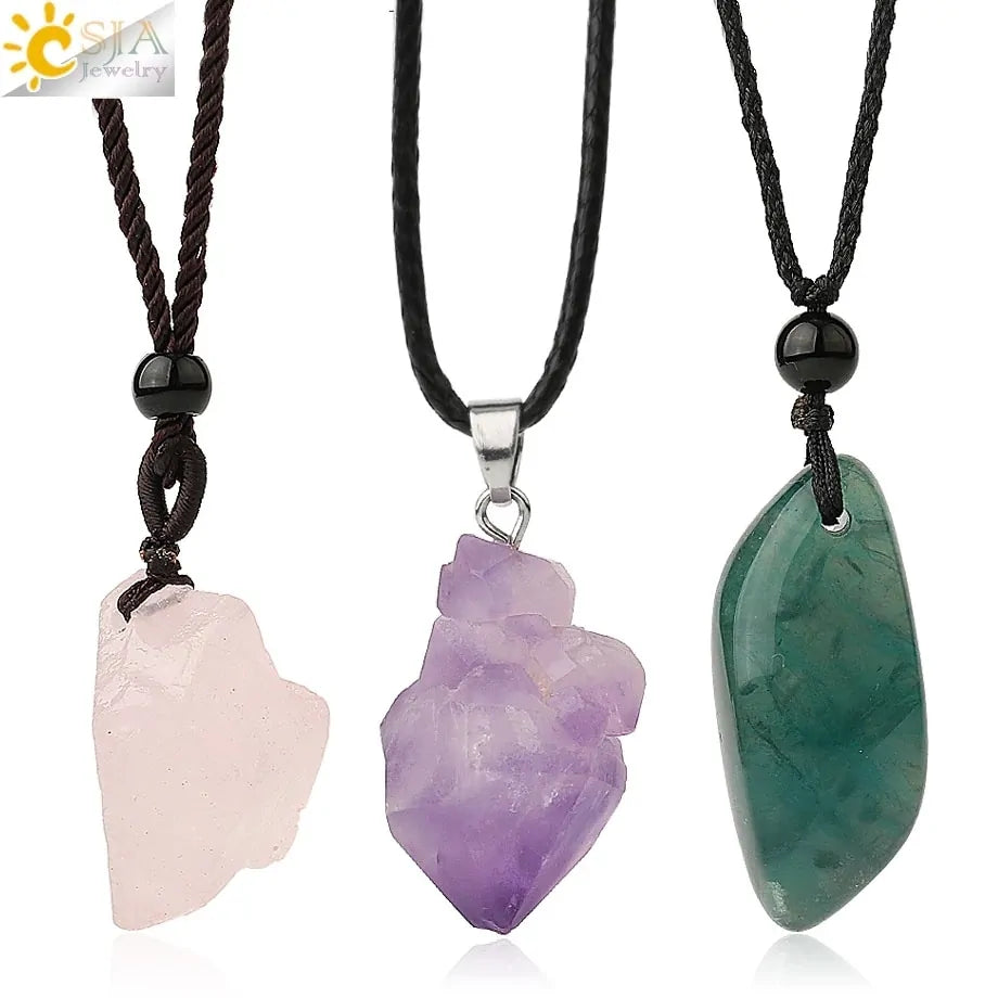 Irregular Natural Healing Stone Necklace Pendants