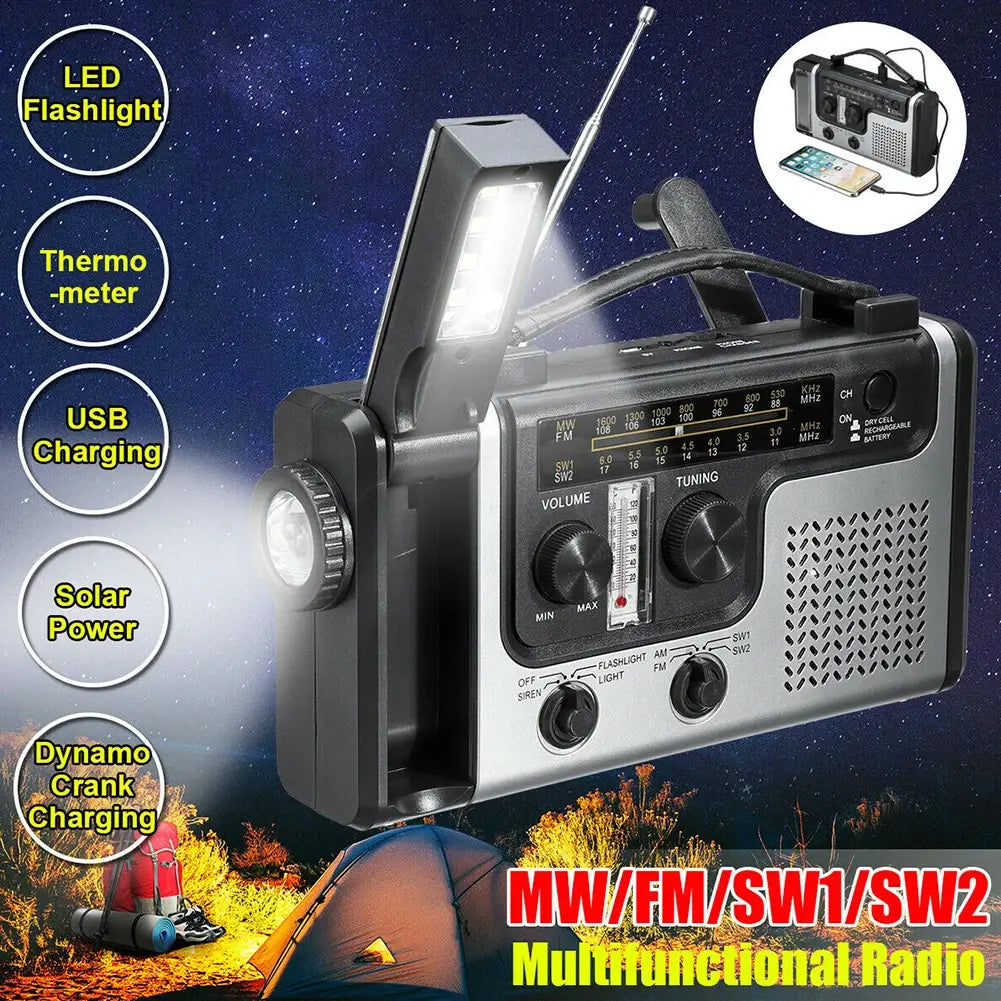 Multi-Function Emergency Hand Crank Solar Radio