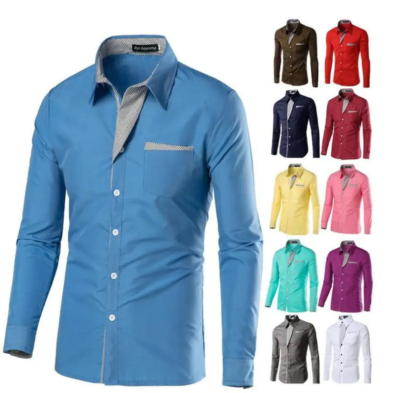 Male Fashion Shirts Full Sleeve Stripe