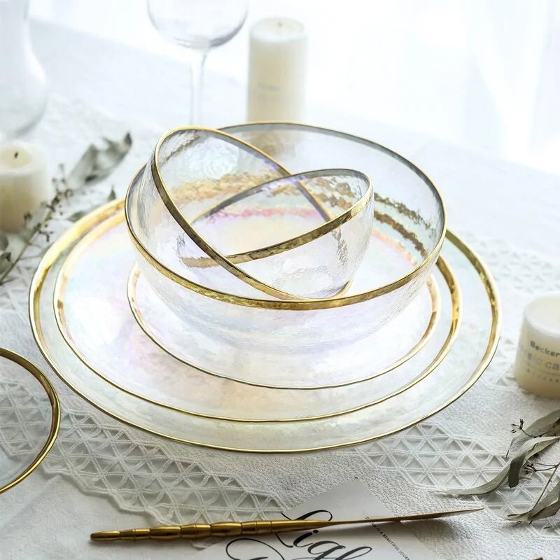 Rainbow Glass Dinner Plate