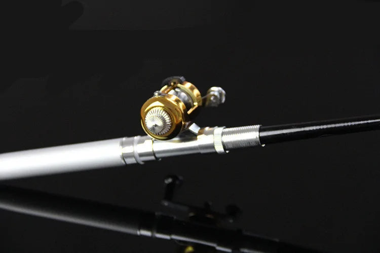 Pen Shape Portable Mini Fishing Rod Pole With Reel Wheel