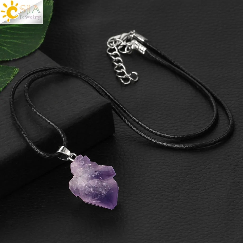 Irregular Natural Healing Stone Necklace Pendants